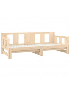 Dormeuse Estraibile in Legno Massello di Pino 2x(90x200) cm 2