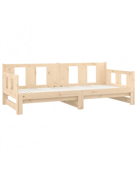 Dormeuse Estraibile in Legno Massello di Pino 2x(90x200) cm