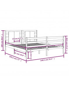 Giroletto in Legno Massello 135x190 cm Small Double
