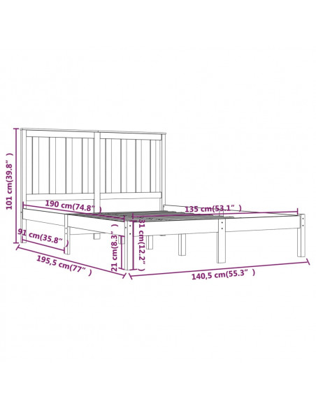 Giroletto in Legno Massello 135x190 cm Small Double
