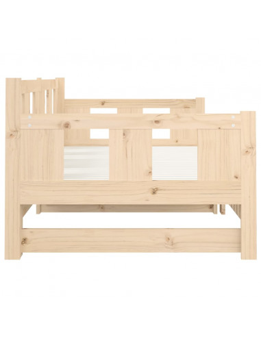 Dormeuse Estraibile in Legno Massello di Pino 2x(90x200) cm