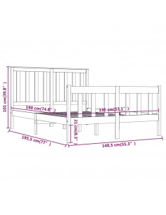 Giroletto in Legno Massello 135x190 cm Small Double