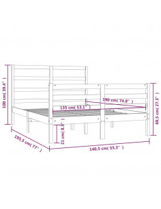 Giroletto in Legno Massello 135x190 cm Small Double