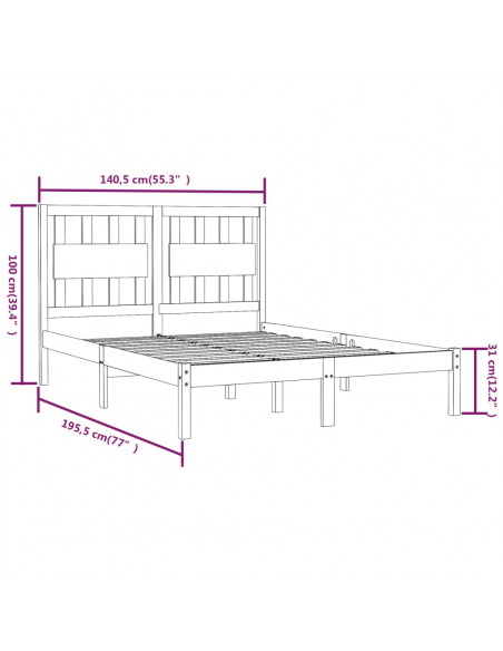 Giroletto in Legno Massello 135x190 cm Small Double
