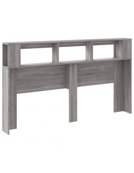 Testiera LED Grigio Sonoma 180x18,5x103,5 cm Legno Multistrato
