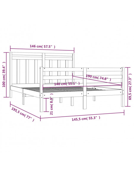 Giroletto in Legno Massello 140x190 cm