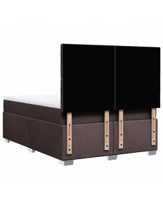 Giroletto a Molle con Materasso Marrone Scuro 160x200cm Tessuto