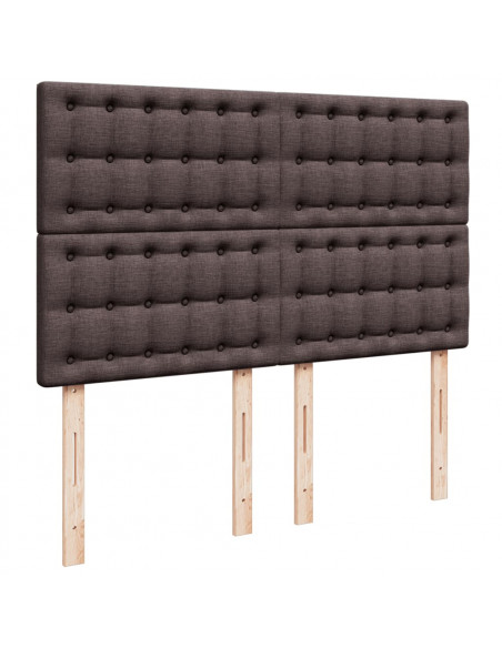 Giroletto a Molle con Materasso Marrone Scuro 160x200cm Tessuto