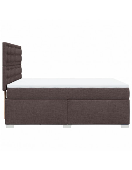 Giroletto a Molle con Materasso Marrone Scuro 160x200cm Tessuto