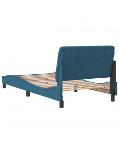 Giroletto con Testiera Blu 100x200 cm in Velluto 2