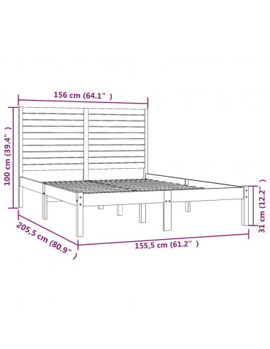 Giroletto in Legno Massello 150x200 cm King Size