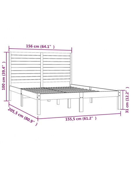 Giroletto in Legno Massello 150x200 cm King Size