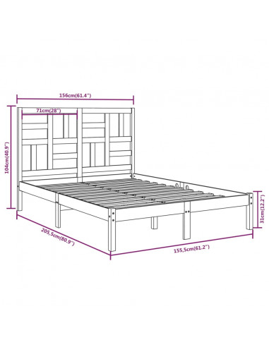 Giroletto in Legno Massello 150x200 cm King Size