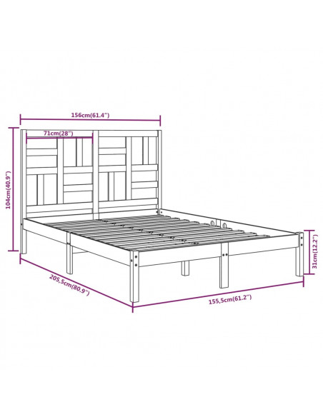 Giroletto in Legno Massello 150x200 cm King Size