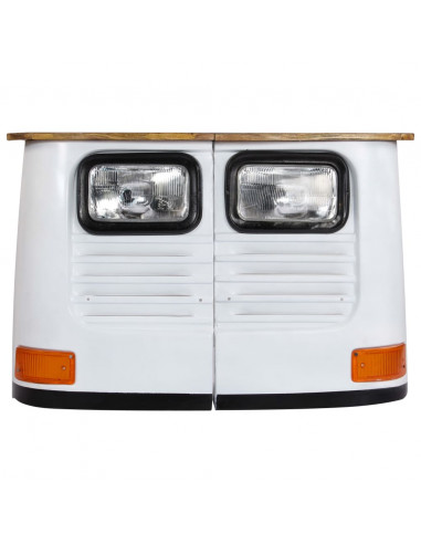 Credenza Camion in Legno Massello di Mango Bianco