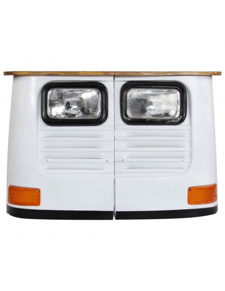 Credenza Camion in Legno Massello di Mango Bianco