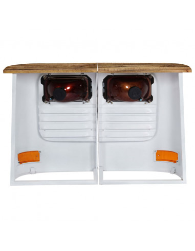 Credenza Camion in Legno Massello di Mango Bianco