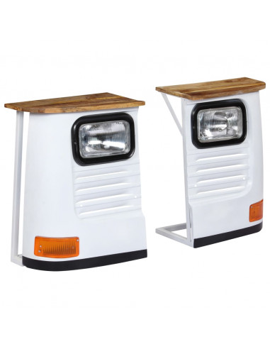 Credenza Camion in Legno Massello di Mango Bianco