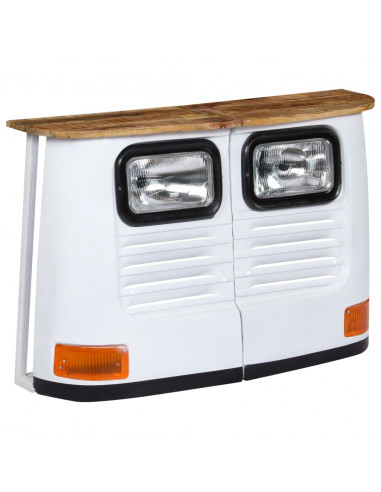 Credenza Camion in Legno Massello di Mango Bianco