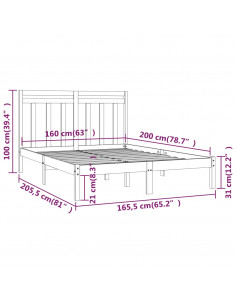 Giroletto in Legno Massello 160x200 cm