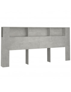 Testiera con Scomparti Grigio Cemento 220x18,5x104,5 cm 2