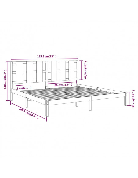 Giroletto in Legno Massello 180x200 cm Super King