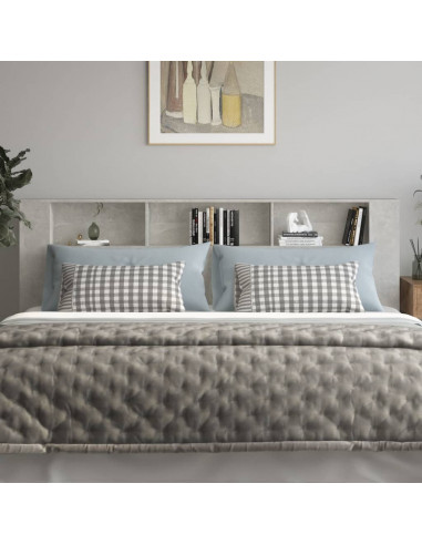 Testiera con Scomparti Grigio Cemento 220x18,5x104,5 cm