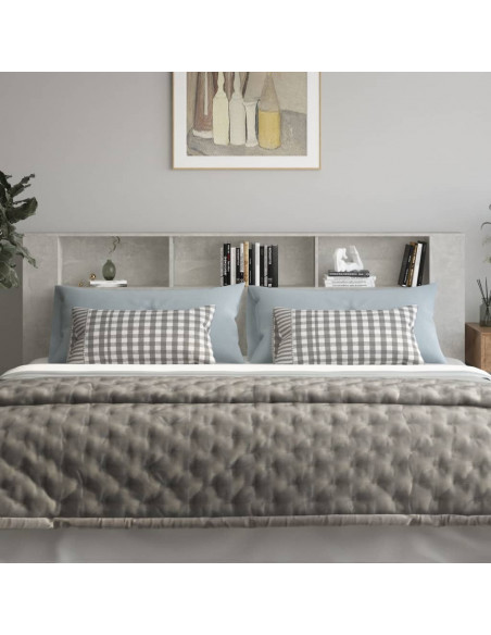 Testiera con Scomparti Grigio Cemento 220x18,5x104,5 cm