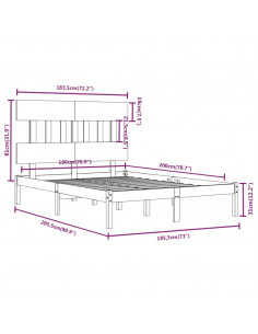 Giroletto in Legno Massello 180x200 cm Super King