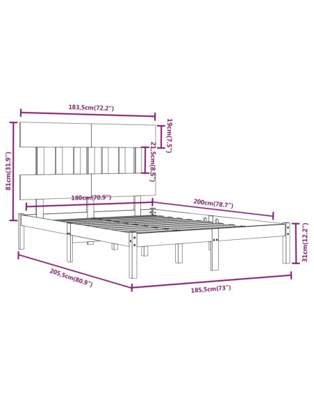 Giroletto in Legno Massello 180x200 cm Super King