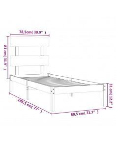 Giroletto in Legno Massello 75x190 cm Small Single