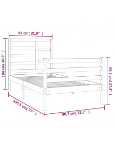 Giroletto in Legno Massello 75x190 cm Small Single