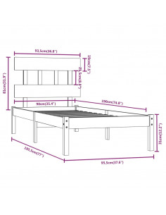 Giroletto in Legno Massello 90x190 cm Single