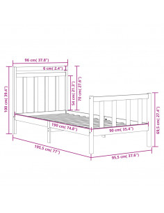 Giroletto in Legno Massello 90x190 cm Single