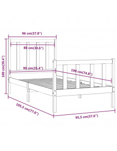 Giroletto in Legno Massello 90x190 cm Single