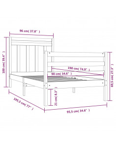 Giroletto in Legno Massello 90x190 cm Single