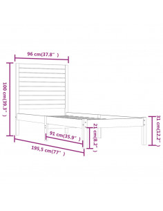 Giroletto in Legno Massello 90x190 cm Single