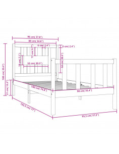 Giroletto in Legno Massello 90x190 cm Single
