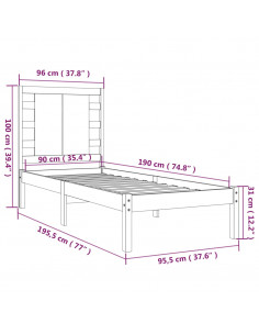 Giroletto in Legno Massello 90x190 cm Single