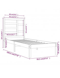 Giroletto in Legno Massello 90x190 cm Single