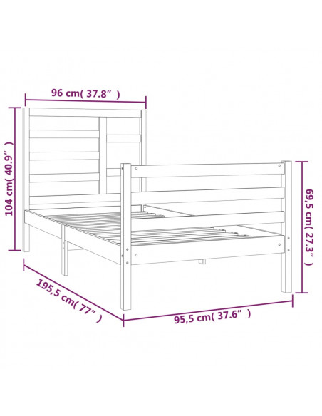 Giroletto in Legno Massello 90x190 cm Single