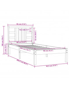 Giroletto in Legno Massello 90x200 cm