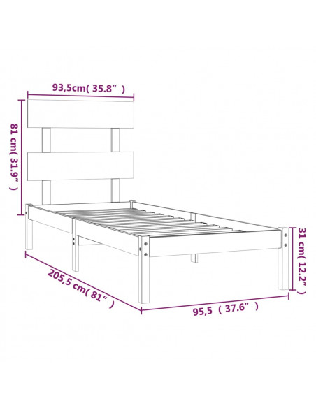 Giroletto in Legno Massello 90x200 cm