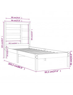 Giroletto in Legno Massello 90x200 cm