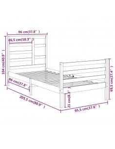 Giroletto in Legno Massello 90x200 cm
