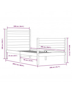 Giroletto in Legno Massello di Pino 100x200 cm