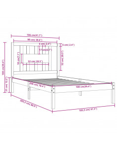 Giroletto in Legno Massello di Pino 100x200 cm