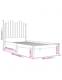 Giroletto in Legno Massello di Pino 100x200 cm