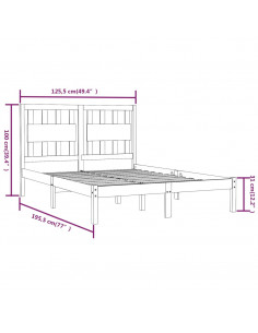 Giroletto in Legno Massello di Pino 120x190cm Small Double