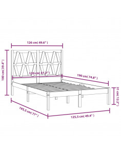 Giroletto in Legno Massello di Pino 120x190cm Small Double